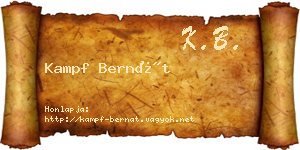 Kampf Bernát névjegykártya
